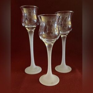 PartyLite Frosted Stem Cordial Glasses Trio